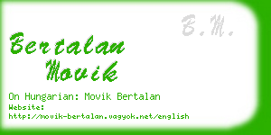 bertalan movik business card